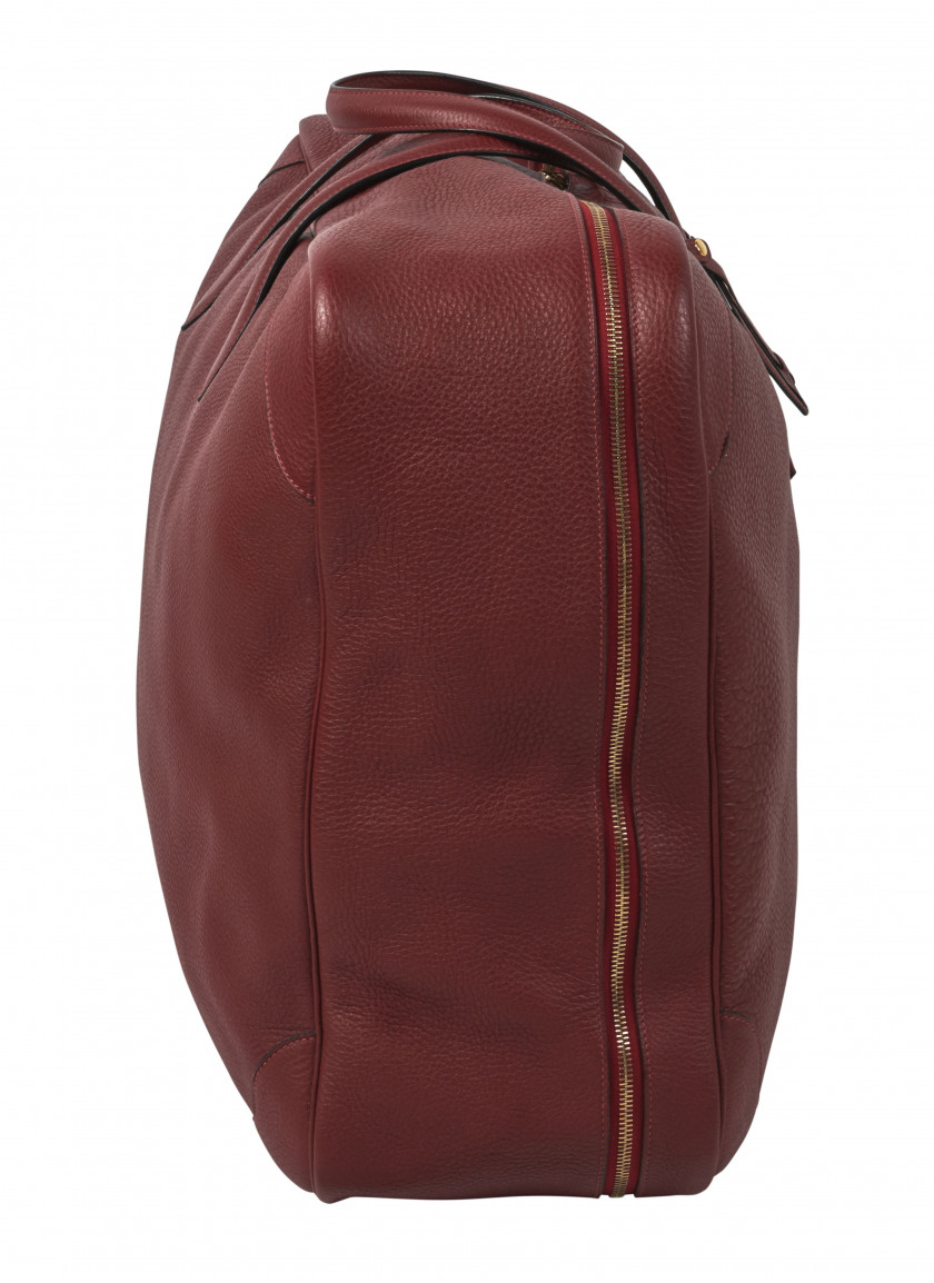 HERMÈS 2000  Sac de voyage VICTORIA 60 Taurillon Clémence rouge Garniture métal doré Dimensions : 60 x 43 x 18 cm  V...