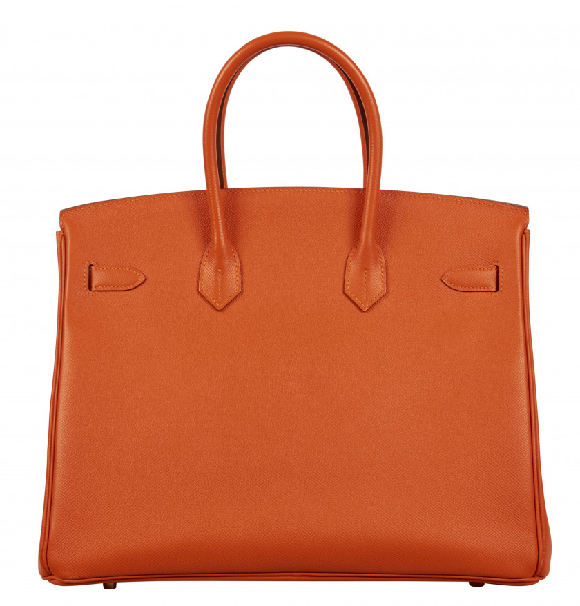 HERMÈS 2017  Sac BIRKIN 35 Veau Epsom Feu Garniture métal argenté palladié  BIRKIN 35 bag Feu Epsom calfskin leather...