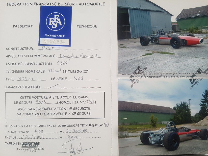 1968 Pygmée Formule 3 1000 cm3  No reserve