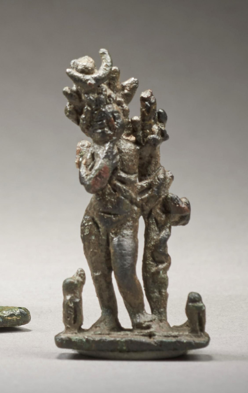 ÉROS HARPOCRATE PANTHÉE EN BRONZE  Art égyptien, période romaine, vers le 1er siècle