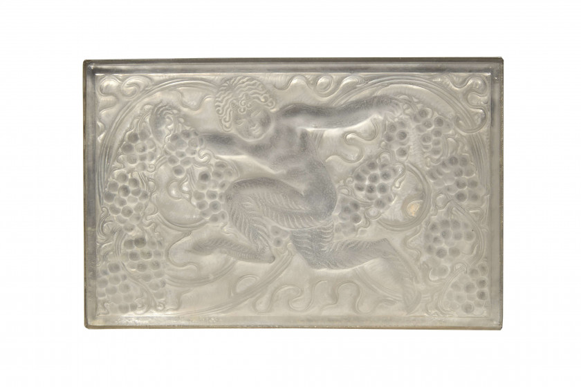 René LALIQUE 1860-1945 «Deux chérubins» et «Faune aux raisins» - 1928