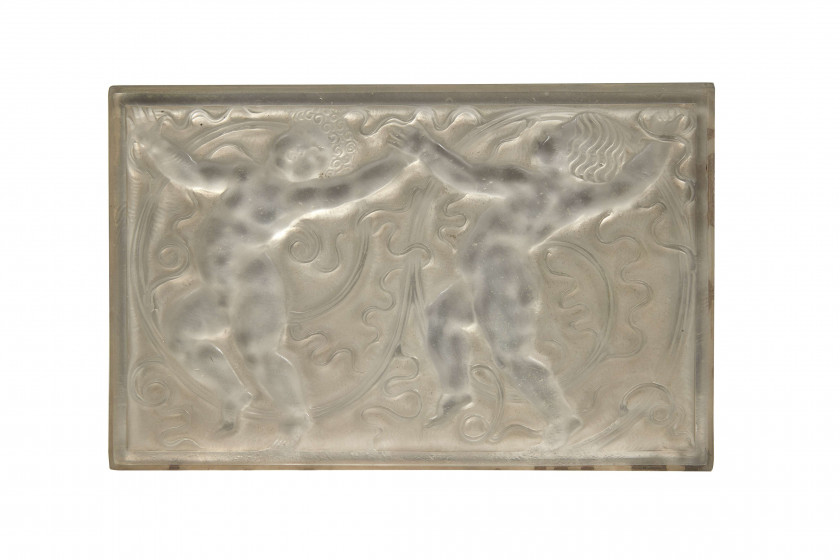 René LALIQUE 1860-1945 «Deux chérubins» et «Faune aux raisins» - 1928