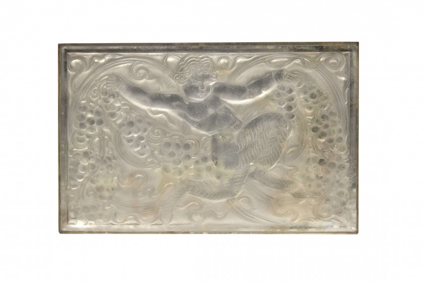 René LALIQUE 1860-1945 «Deux chérubins» et «Faune aux raisins» - 1928