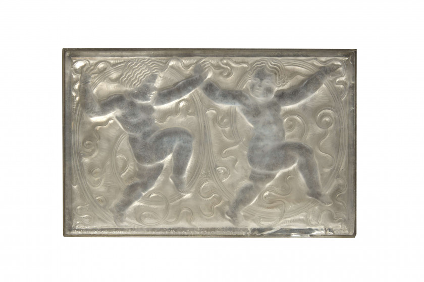 René LALIQUE 1860-1945 «Deux chérubins» et «Faune aux raisins» - 1928