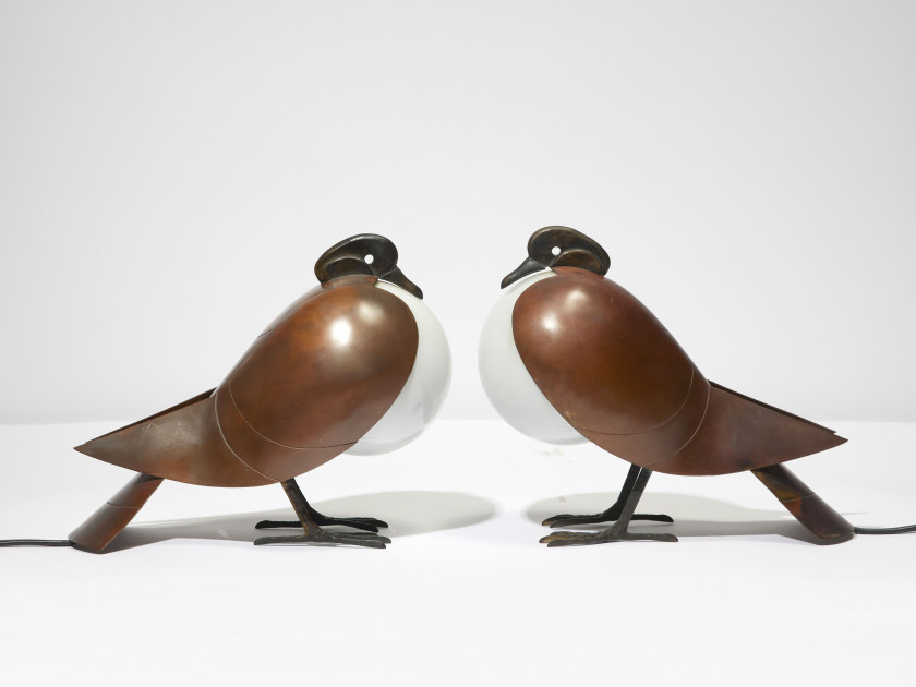 François-Xavier LALANNE 1927-2008 Lampe de table «Pigeon» - 1993