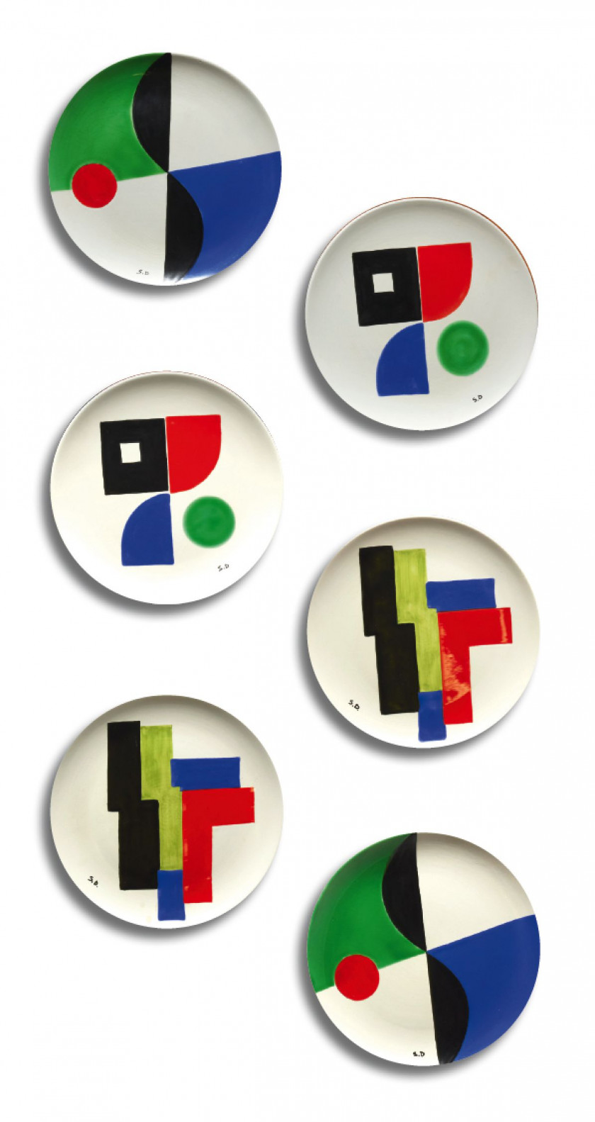 Sonia DELAUNAY 1885-1979 Six assiettes - circa 1968