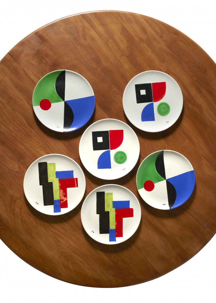 Sonia DELAUNAY 1885-1979 Six assiettes - circa 1968