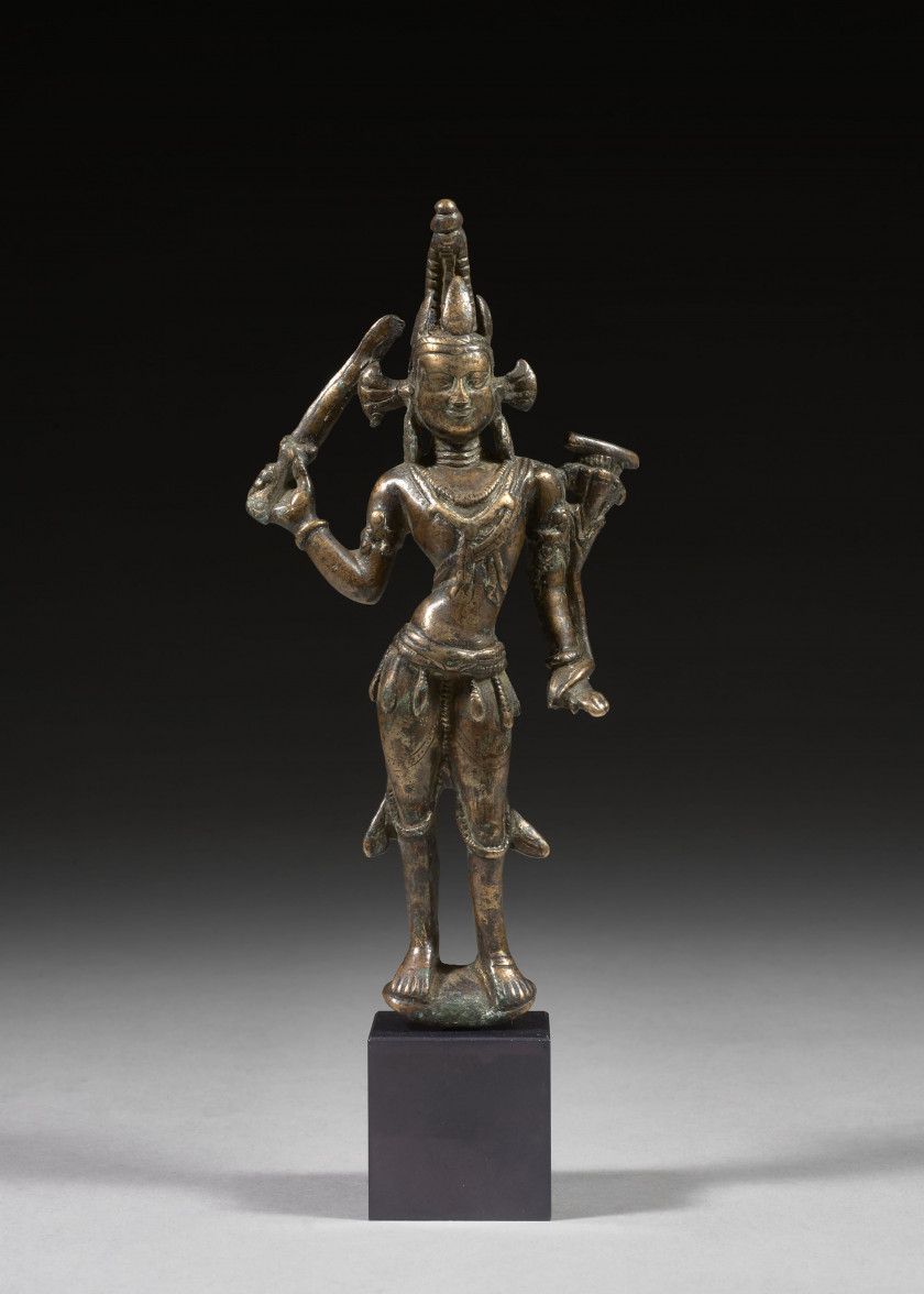 STATUETTE DE MANJUSRI EN BRONZE, Tibet de l'Ouest, XIIe siècle