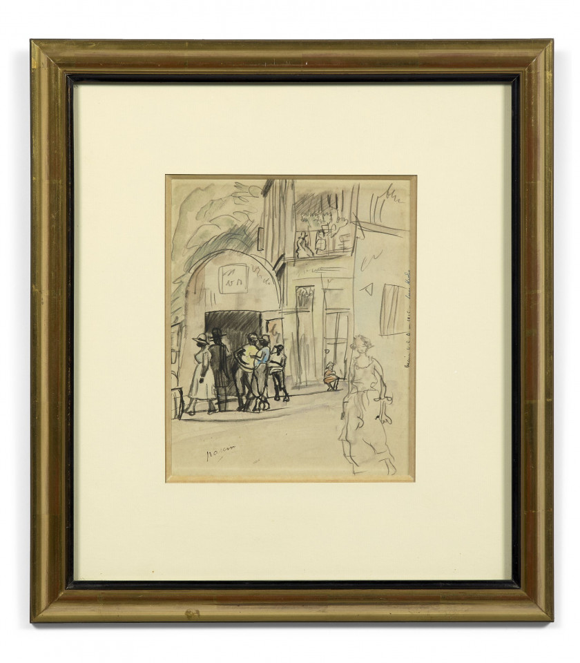 J. Pincas dit PASCIN 1885 - 1930 Ensemble de deux oeuvres I- Dans la rue - 1915