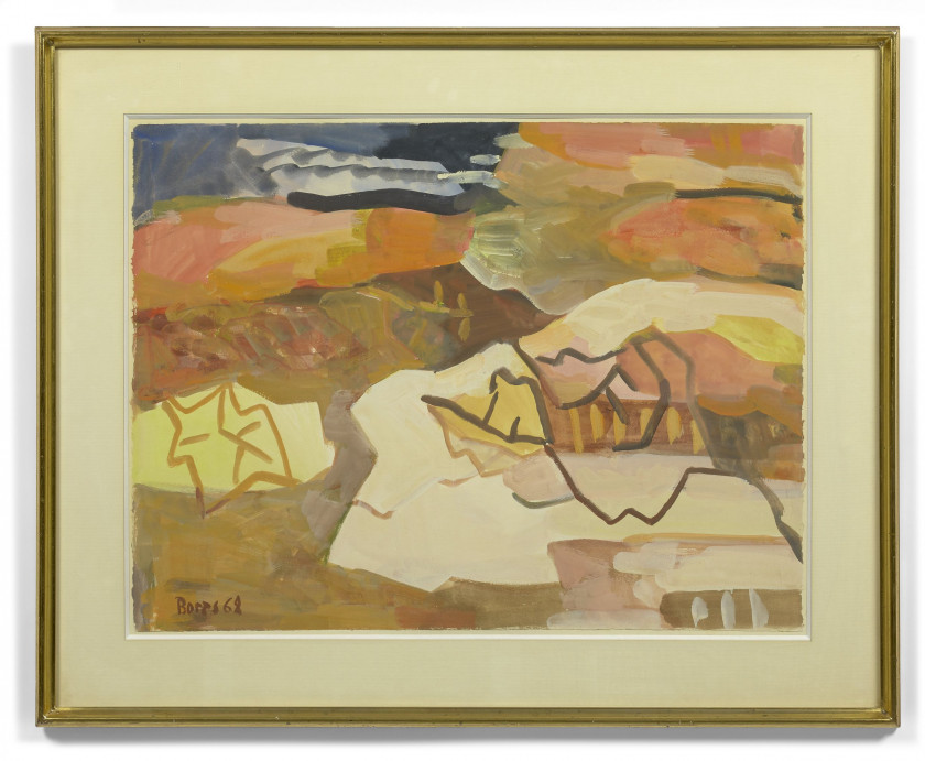 Francisco BORES 1898 - 1972 Souvenir d'automne - 1968 Gouache sur papier