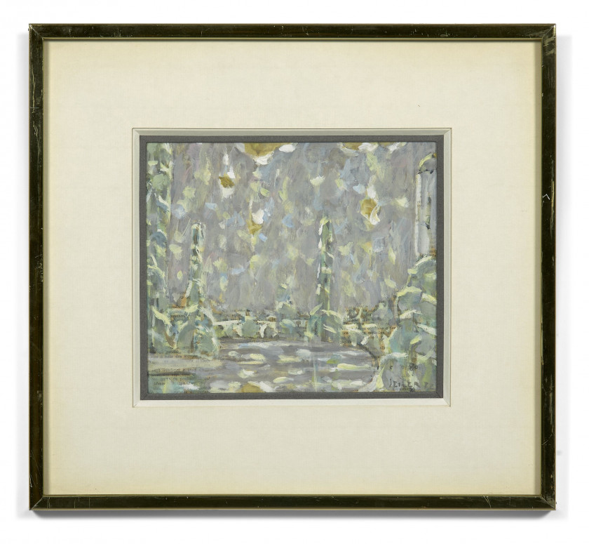 Hans SEILER 1907 - 1986 Ensemble de cinq oeuvres I. Rivière aux peupliers - 1972