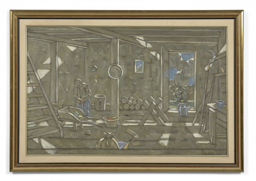 Hans SEILER 1907 - 1986 Ensemble de cinq oeuvres I. Rivière aux peupliers - 1972