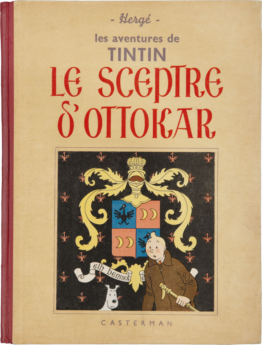 TINTIN N°08  Le Sceptre d’Ottokar Casterman, 1939. Dos rouge, 4e plat A7, édition «petite image collée», 4 hors textes couleurs....