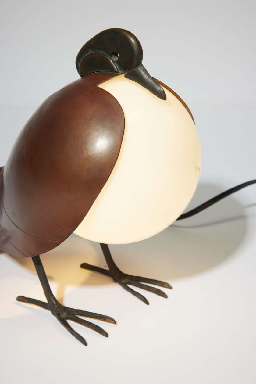 François-Xavier LALANNE 1927-2008 Lampe de table «Pigeon» - 1992