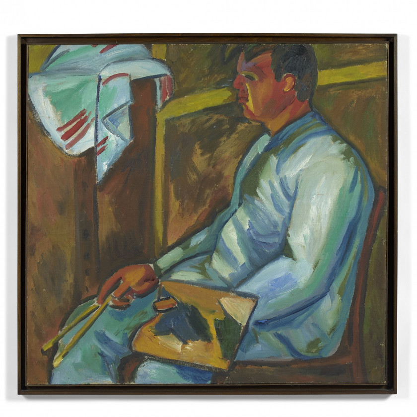 Mikhaïl LARIONOV 1881-1964 Portrait ou Portrait de David D. Bourliouk - circa 1910 Huile sur toile