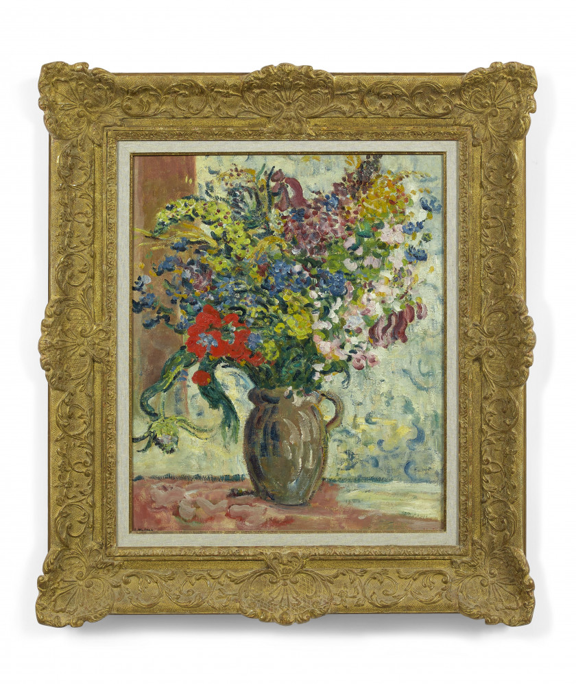 Louis VALTAT 1869 - 1952 Bouquet champêtre - circa 1908 Huile sur toile