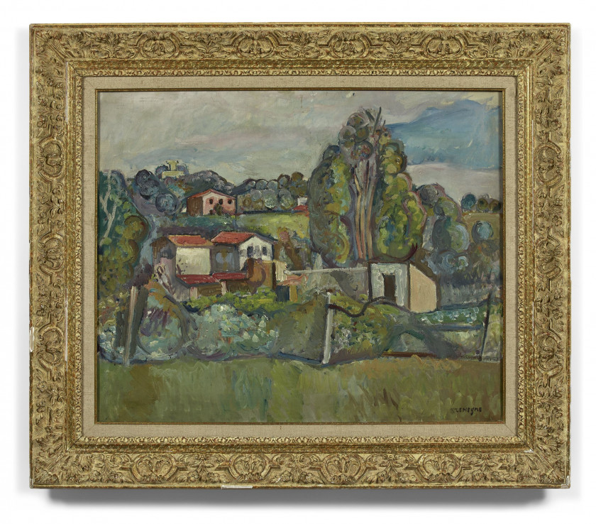 Pinchus KREMEGNE 1890 - 1981 Paysage de Provence - circa 1920 Huile sur toile