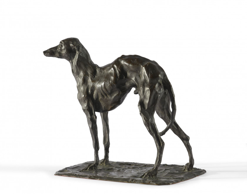 Rembrandt BUGATTI 1884- 1916 Lévrier debout - circa 1904-1905 Bronze à patine brune
