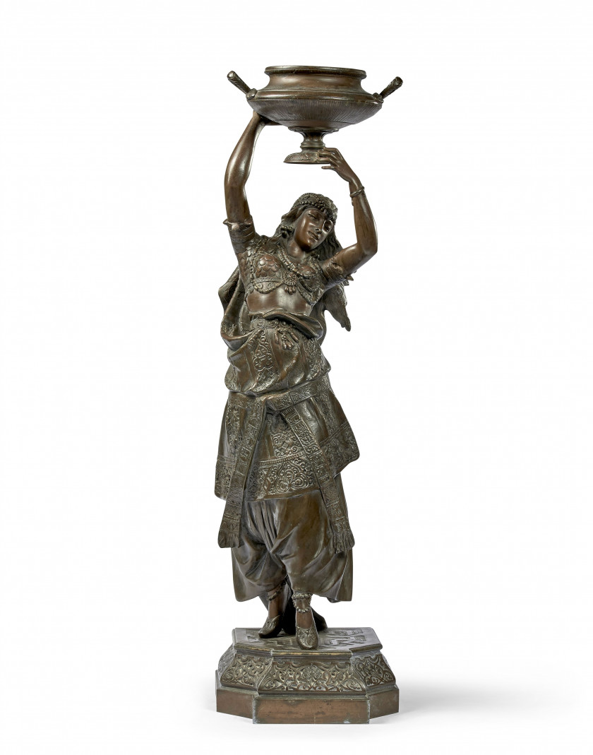 Arthur WAAGEN 1836-1898 Orientale à l'amphore Épreuve en régule
