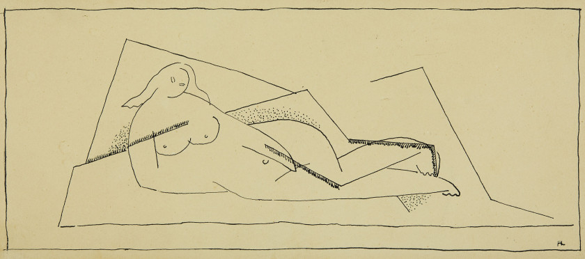 Henri LAURENS 1885 -1954 Figure couchée Encre sur papier