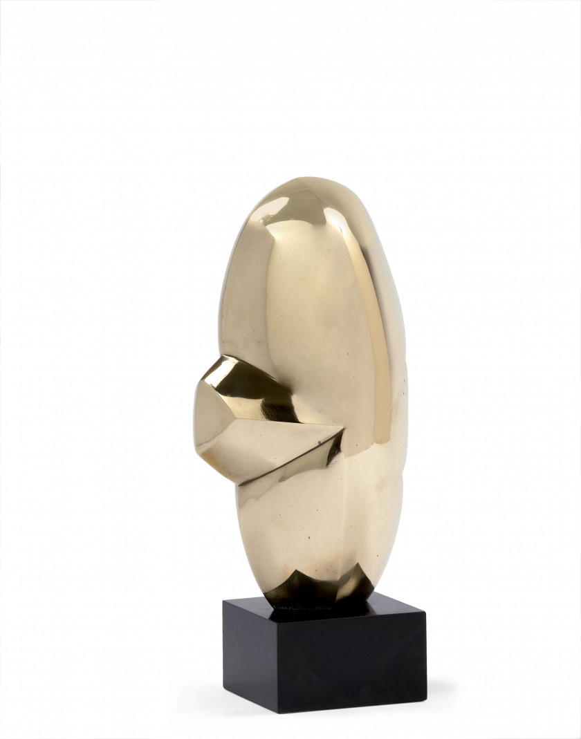 Baltasar LOBO 1910 - 1993 Tête de gitane Bronze poli