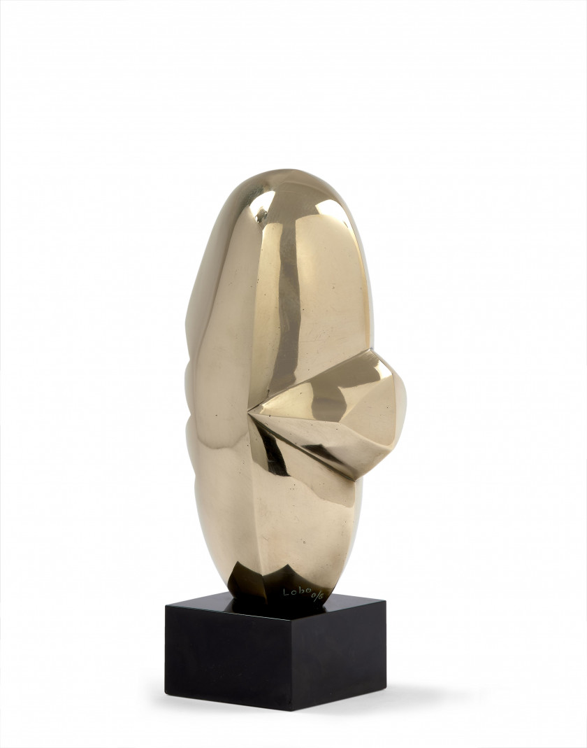 Baltasar LOBO 1910 - 1993 Tête de gitane Bronze poli