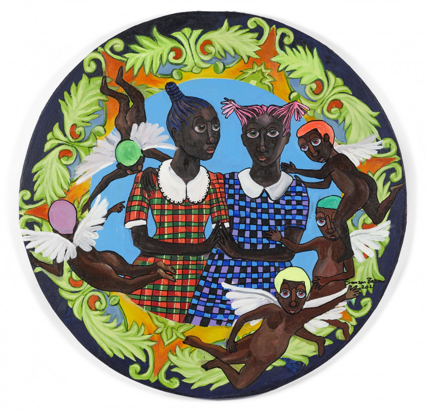 Samson BAKARE Né en 1993 - Nigéria Sisterly Fellowship, 2021 Acrylique sur toile