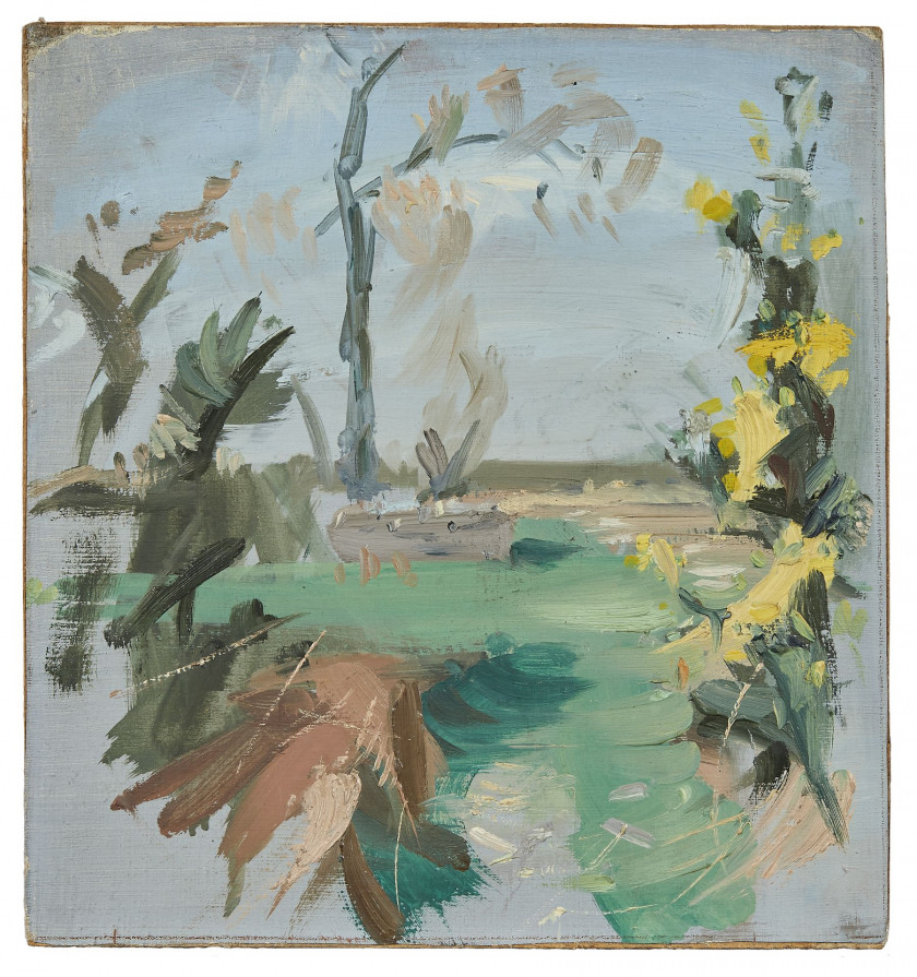 Jean HELION 1904 - 1987 Feuilles d'automne - 1957 Huile sur toile marouflée sur panneau d'isorel