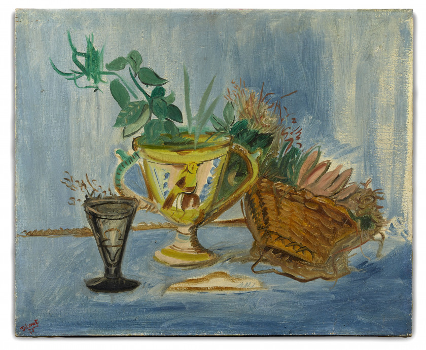 Pierre TAL-COAT 1905 - 1985 Nature morte au vase de faïence - 1941 Huile sur toile