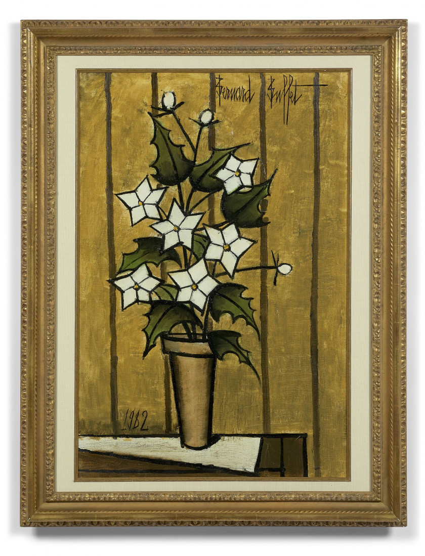 ¤ Bernard BUFFET 1928- 1999 Fleurs de houx - 1982 Huile sur toile