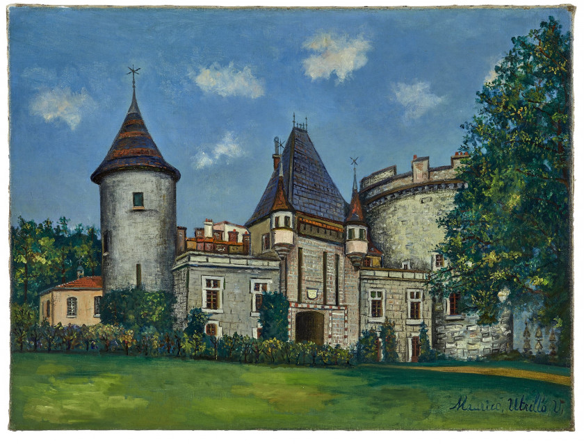 Maurice UTRILLO 1883 - 1955 Le château de Chaintré (Saône-et-Loire) - circa 1925 Huile sur toile