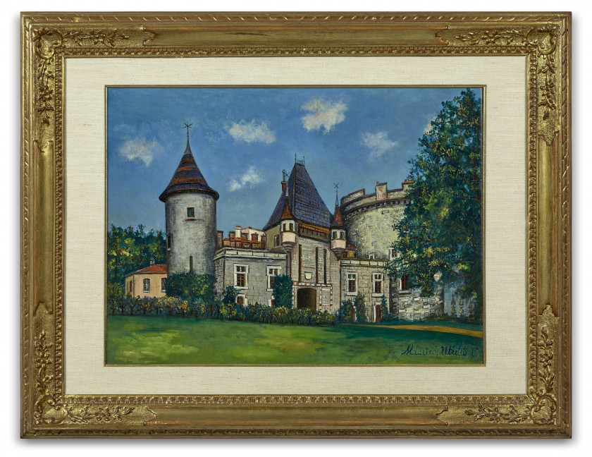 Maurice UTRILLO 1883 - 1955 Le château de Chaintré (Saône-et-Loire) - circa 1925 Huile sur toile