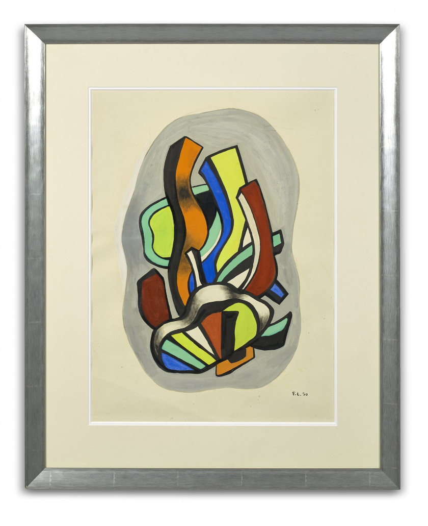 Fernand LEGER 1881 - 1955 Composition monumentale - 1950 Gouache sur papier