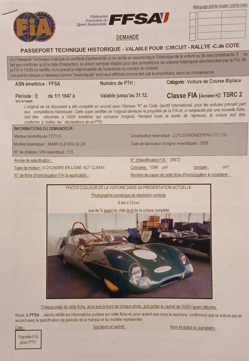 1958 Lotus XI Le Mans Série 2