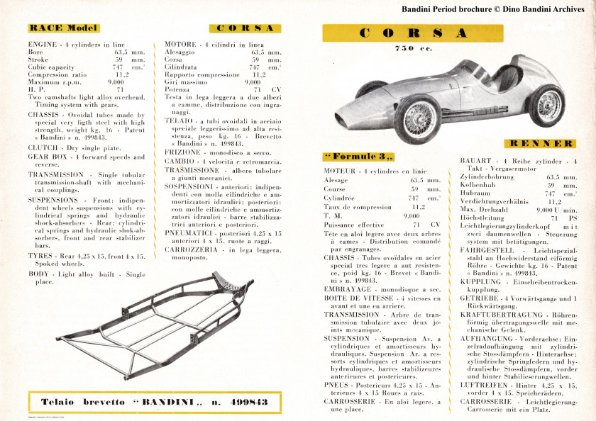1954 Bandini monoplace 750 "Formule 3"  No reserve