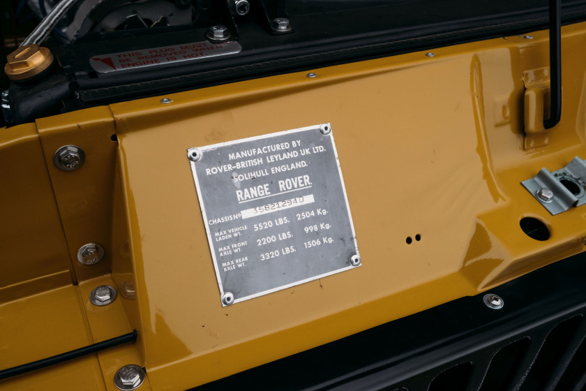 1975 Range Rover 3,5 L V8 Classic Ex-Alain Delon