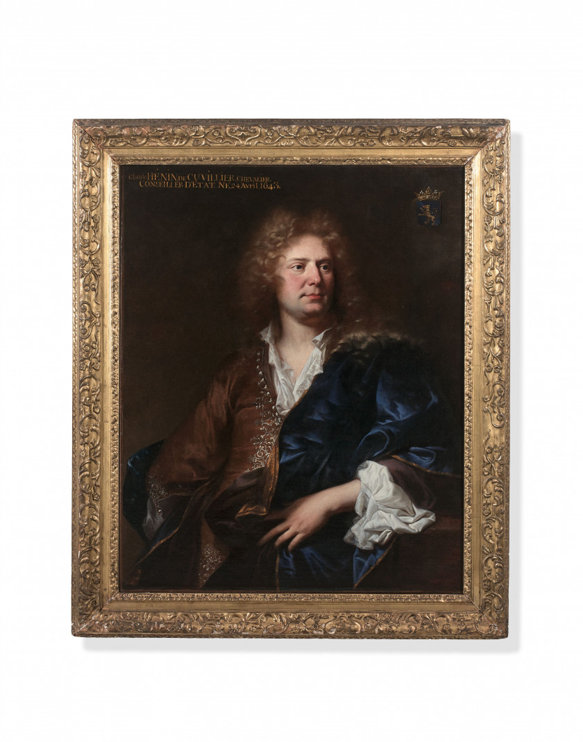 Hyacinthe RIGAUD et atelier Perpignan, 1659 - Paris, 1743 Portrait de Claude Hénin de Cuvilliers Huile sur toile (Toile d'origine)