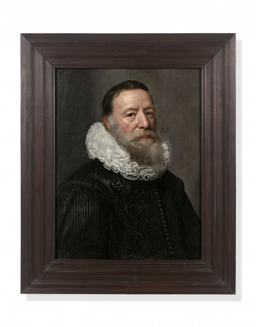 Michiel Jansz. van MIEREVELT Delft, 1567 - 1641 Portrait d'un homme âgé de 54 ans Huile sur panneau de chêne, trois planches