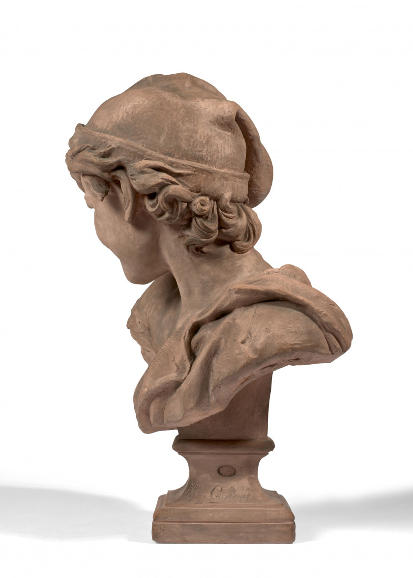 Jean-Baptiste CARPEAUX Valenciennes,1827 - Courbevoie,1875 Rieur napolitain n° 1 Terre cuite patinée