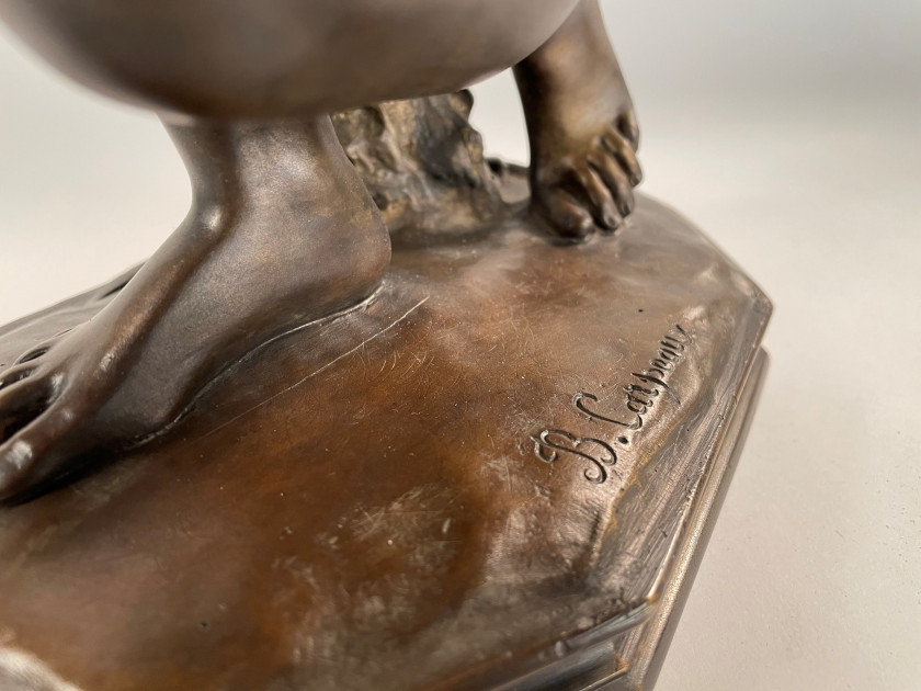 Jean-Baptiste CARPEAUX Valenciennes,1827 - Courbevoie, 1875 Flore accroupie Bronze à patine brun nuancé, fonte posthume