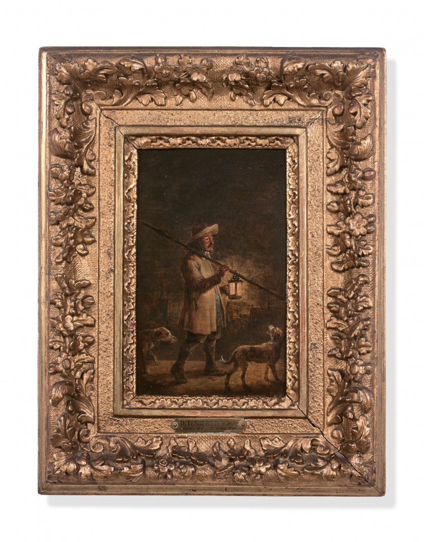 David TENIERS Bruxelles, 1610 - 1690 Veilleur de nuit Huile sur panneau