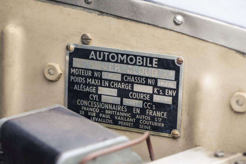 1958 Rolls-Royce Silver Cloud LWB par Henri Chapron Ex-Brigitte Bardot