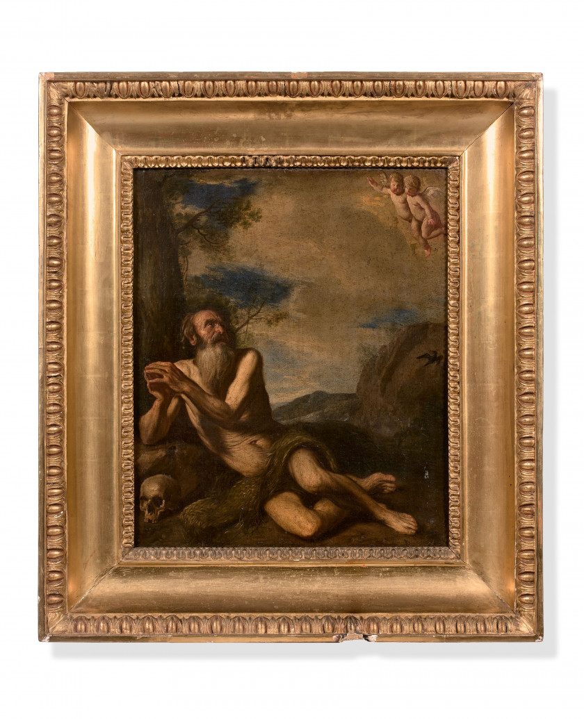 Attribué à Domenico GARGIULO, dit Micco Spadaro Naples, vers 1609 - vers 1675 Saint Paul ermite Huile sur toile