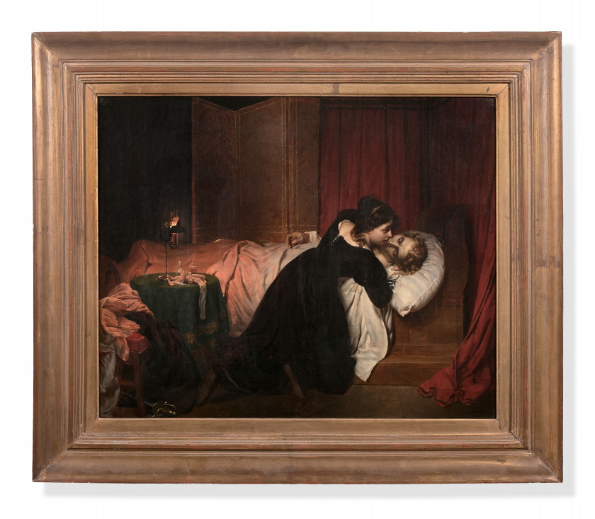 Paul DELAROCHE Paris, 1797 - 1856 Les suites d'un duel Huile sur toile (Toile d'origine)