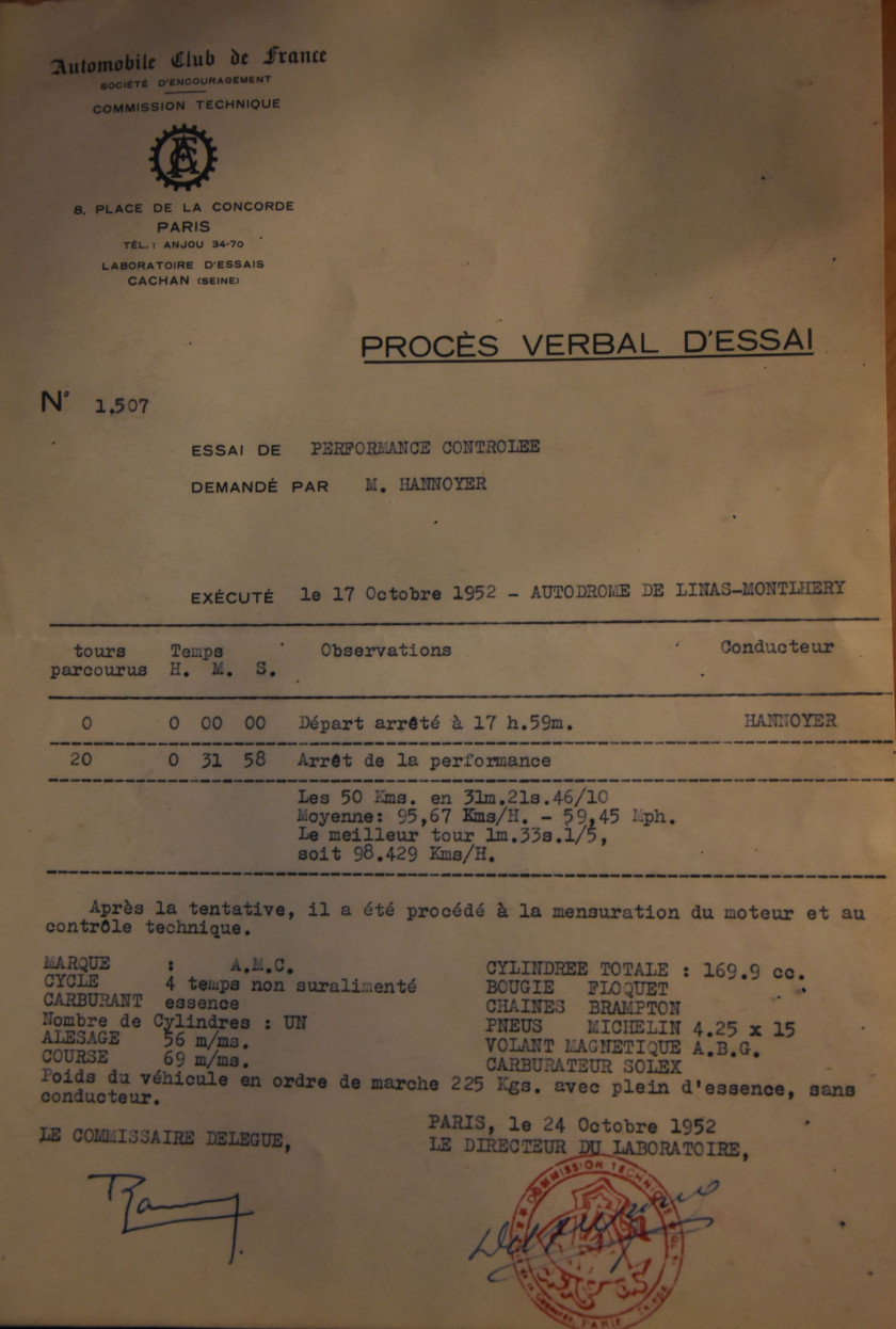 1951 Reyonnah 175 Prototype n°1  No reserve