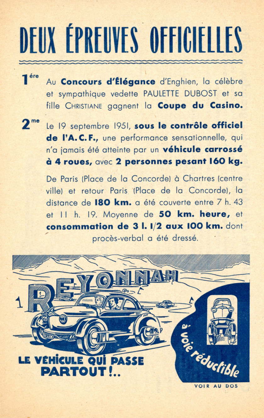 1951 Reyonnah 175 Prototype n°1  No reserve