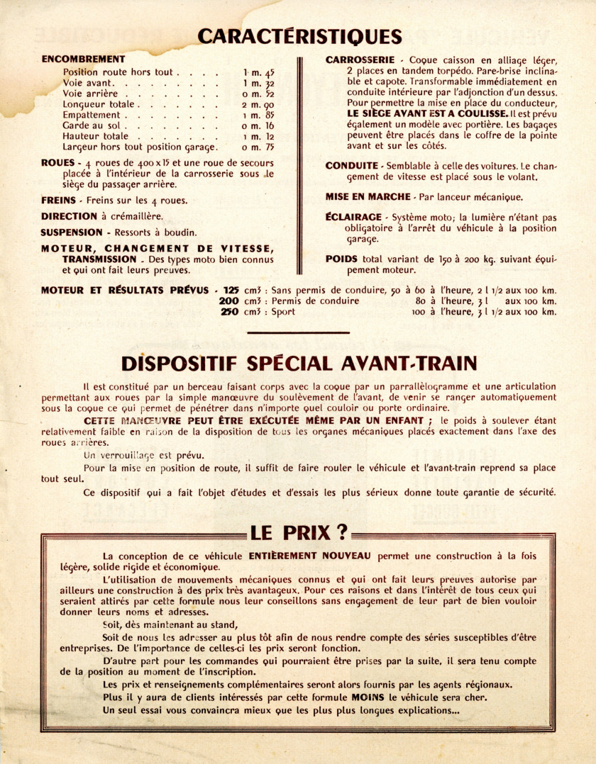 1951 Reyonnah 175 Prototype n°1  No reserve