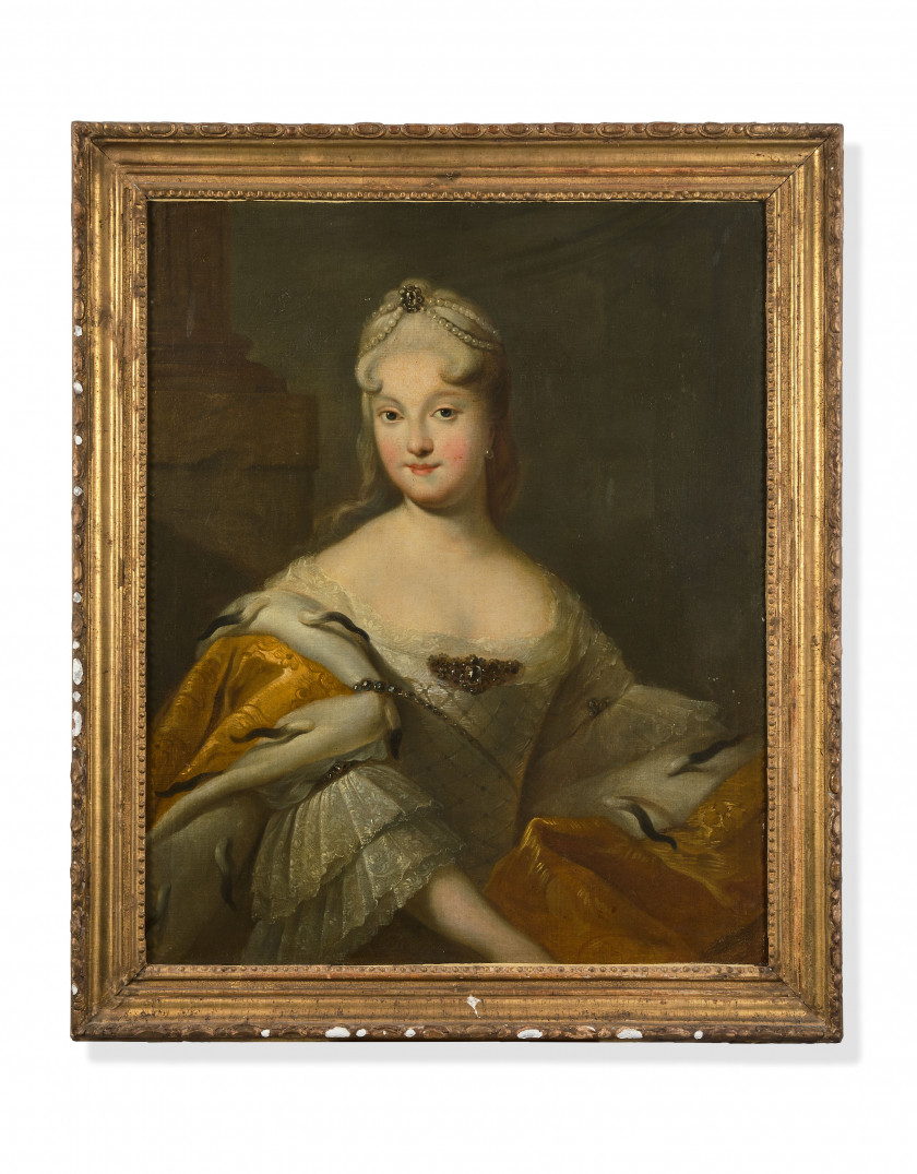 Ecole probablement russe du XVIIIe siècle  Portrait de la princesse Catherine Dolgorouki (1712-1747) Huile sur toile