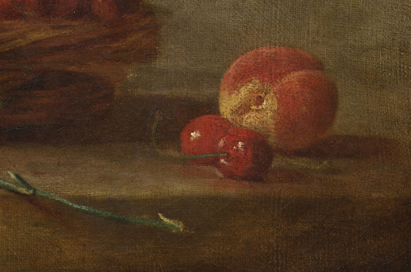 Jean-Siméon CHARDIN Paris, 1699-1779 Le panier de fraises des bois Huile sur toile