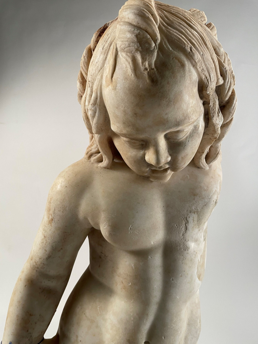 Ecole italienne de la Renaissance  Eros Marbre blanc